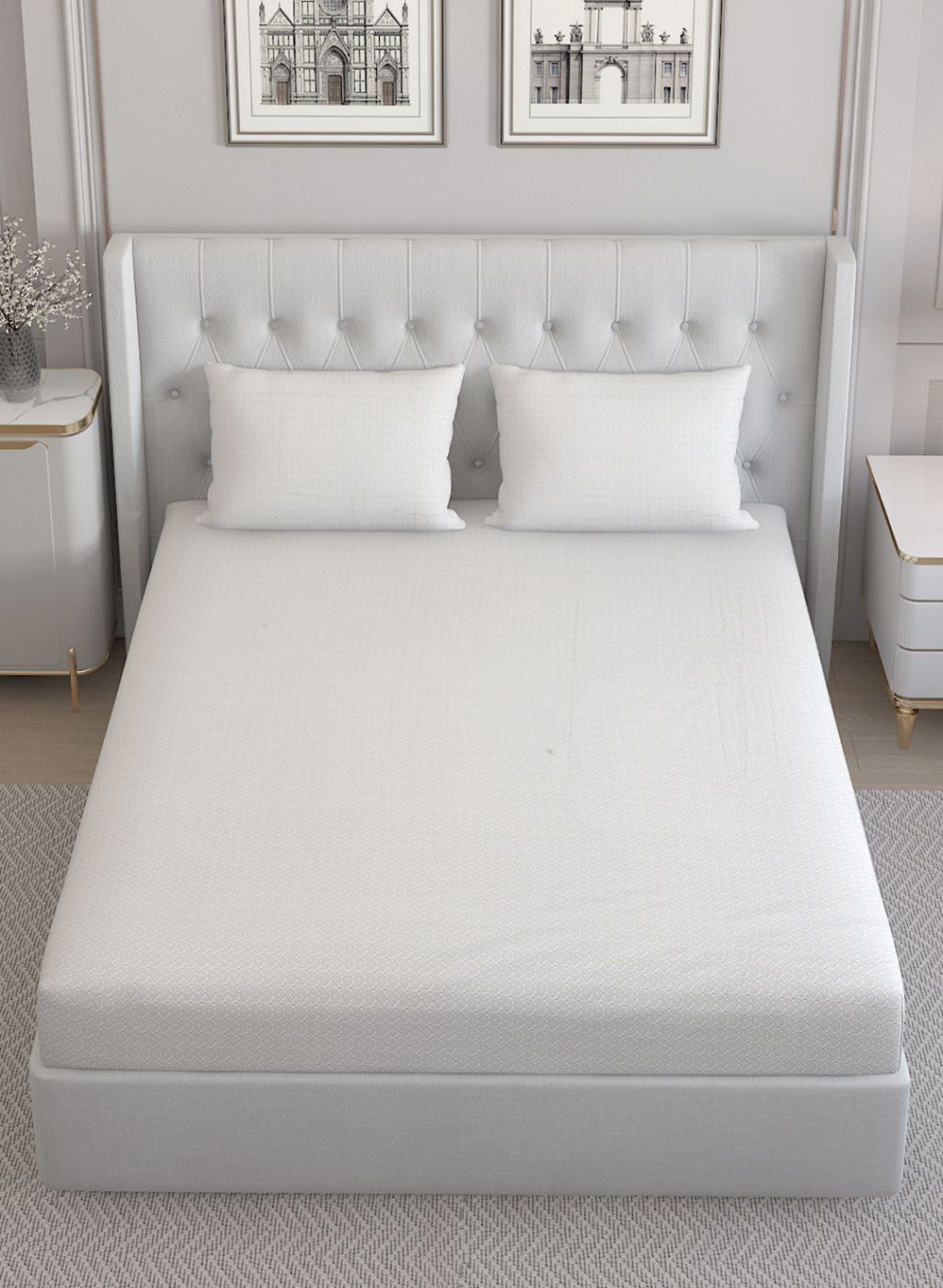 210TC Pure Cotton Queen Bedsheet with 2 Pillow Covers