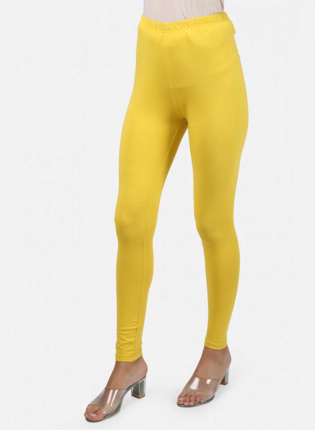 Womens Yellow Plain Legging