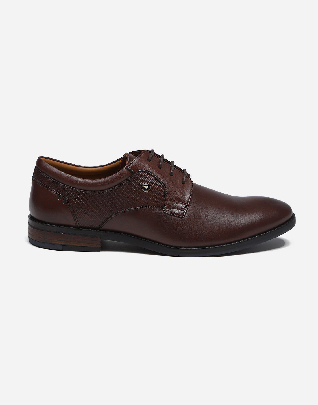 Men Brown Lace Up Genuine Leather Formal Derby