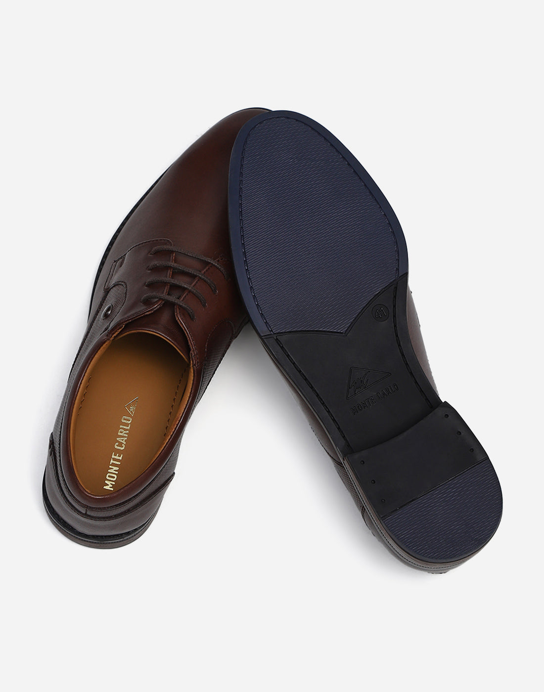 Men Brown Lace Up Genuine Leather Formal Derby