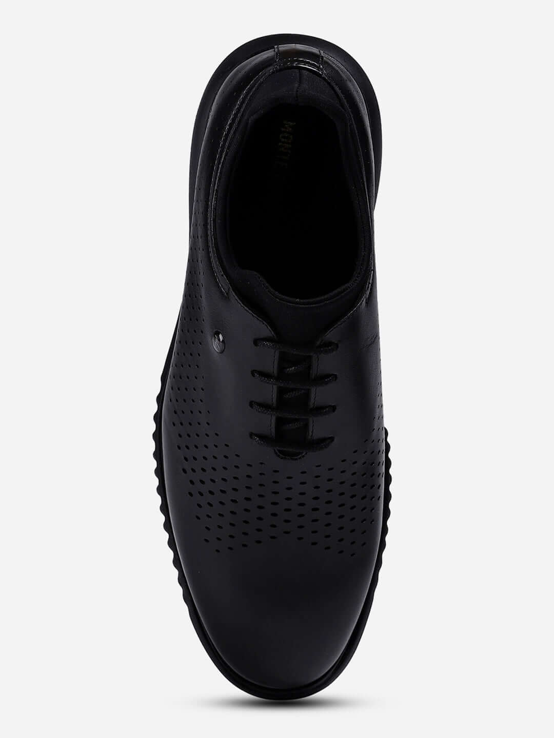 Men Black Lace Up Genuine Leather Casual Shoes