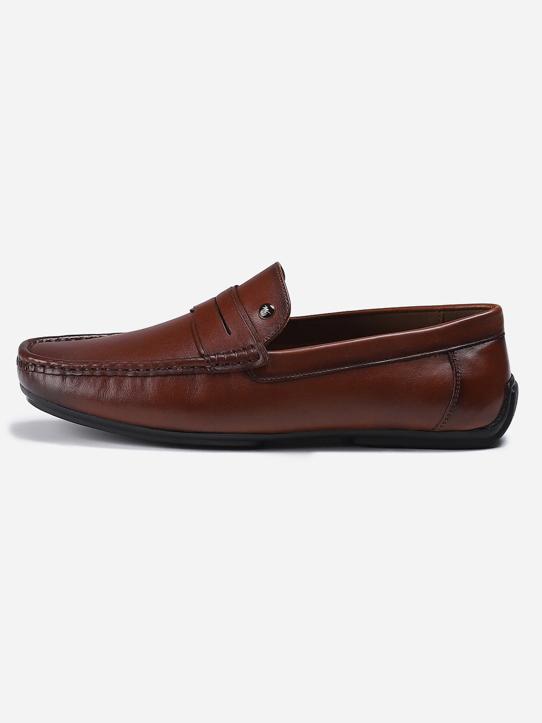 Men Tan Slip on Genuine Leather Loafers