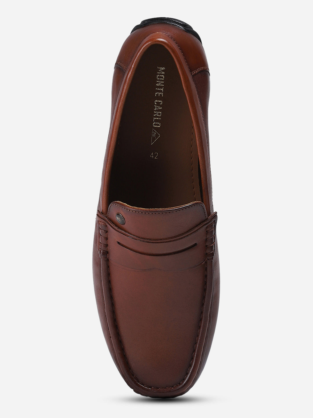 Men Tan Slip on Genuine Leather Loafers