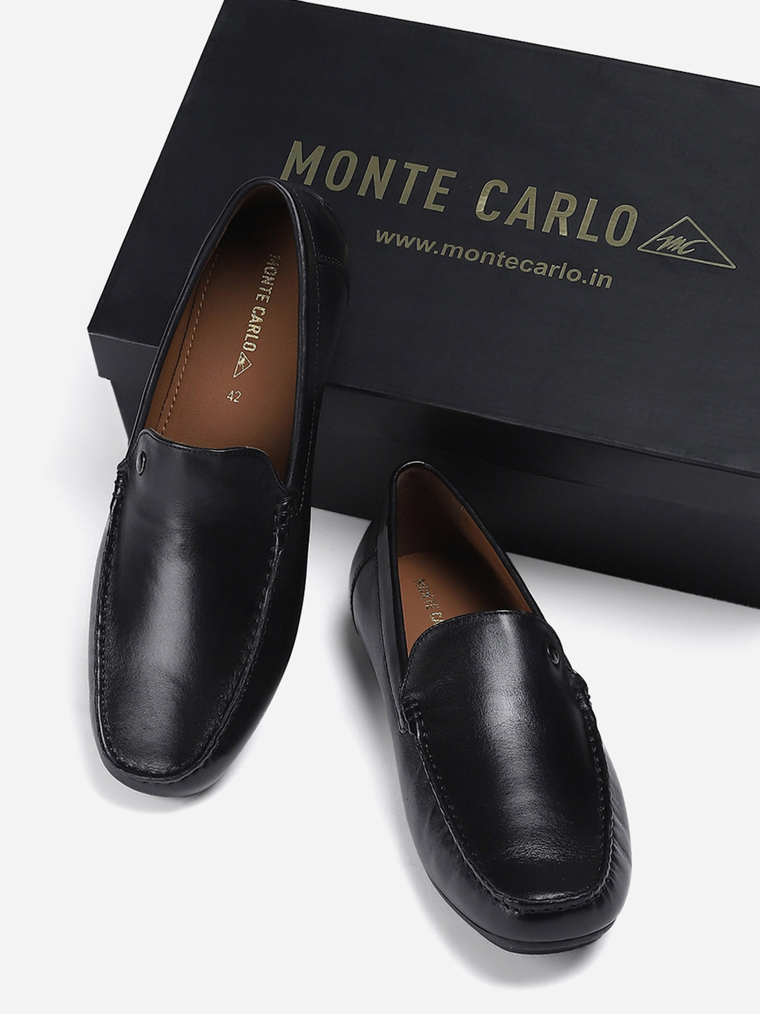 Men Black Slip on Genuine Leather Loafers