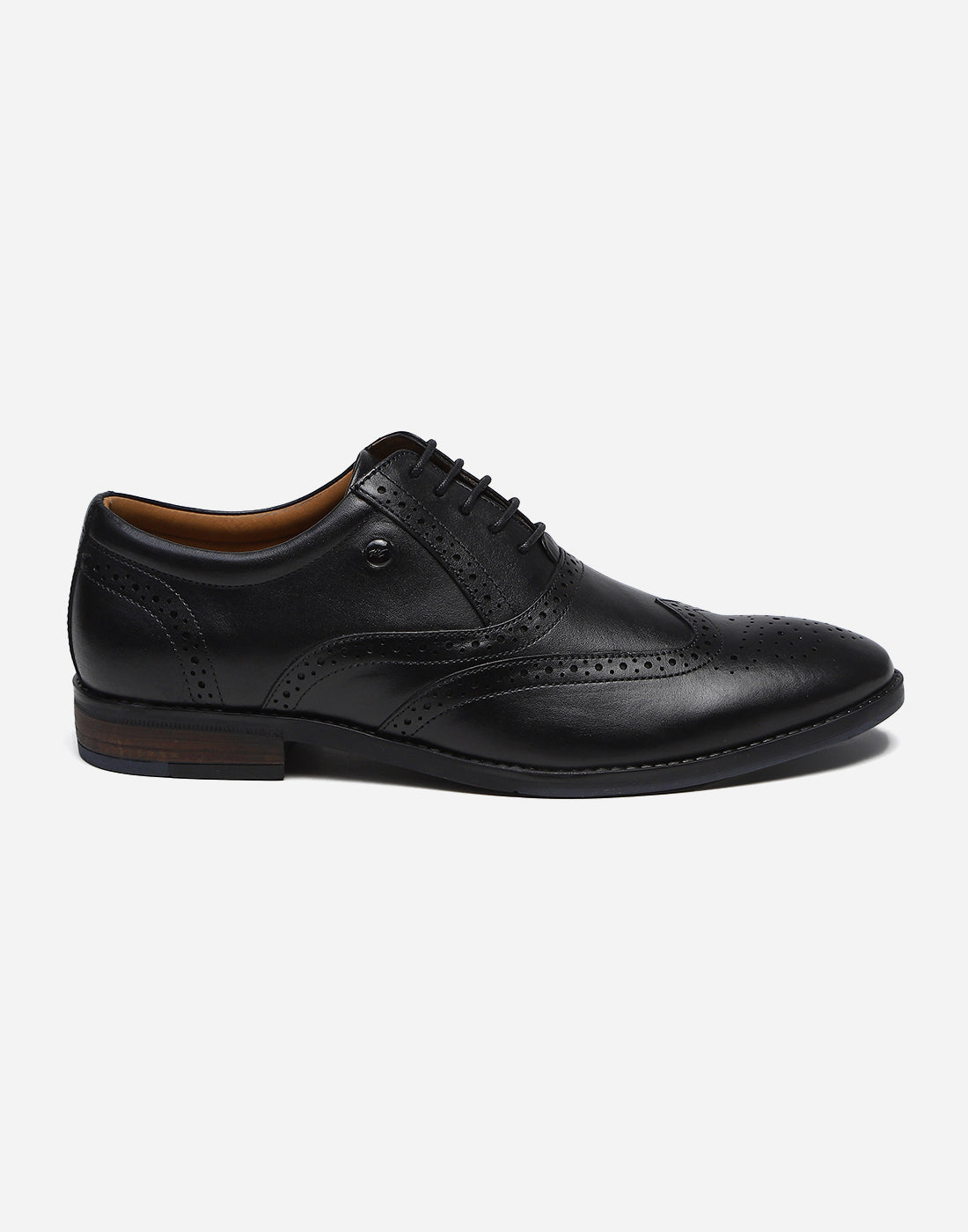 Men Black Lace Up Genuine Leather Formal Brogues