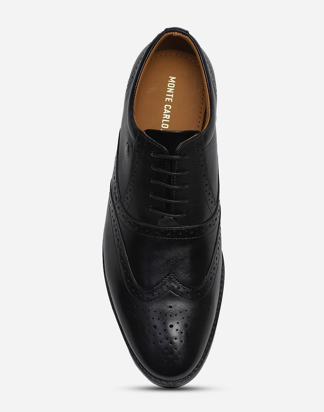 Men Black Lace Up Genuine Leather Formal Brogues