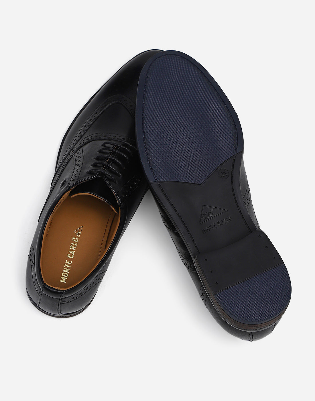 Men Black Lace Up Genuine Leather Formal Brogues