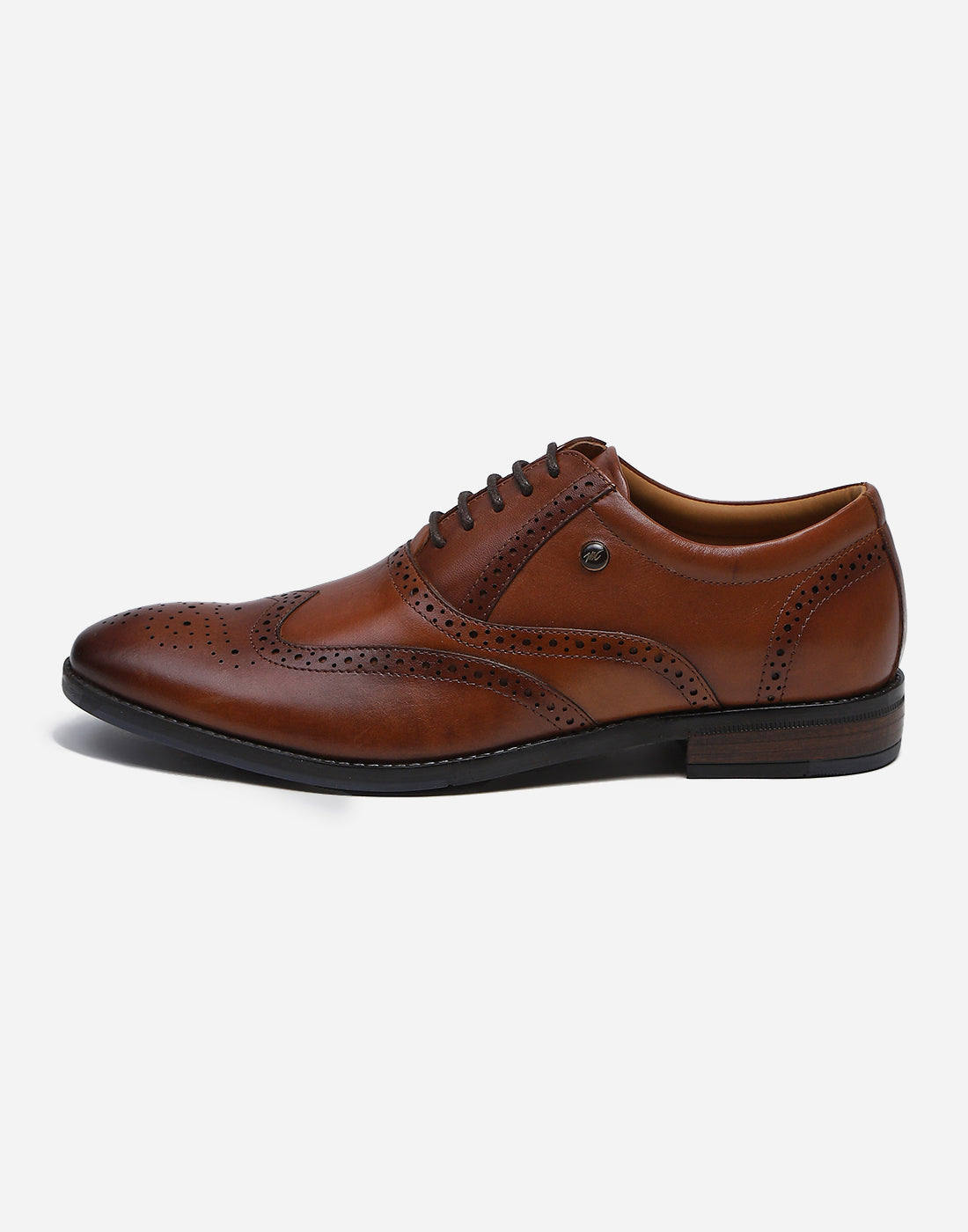 Men Tan Lace Up Genuine Leather Formal Brogues