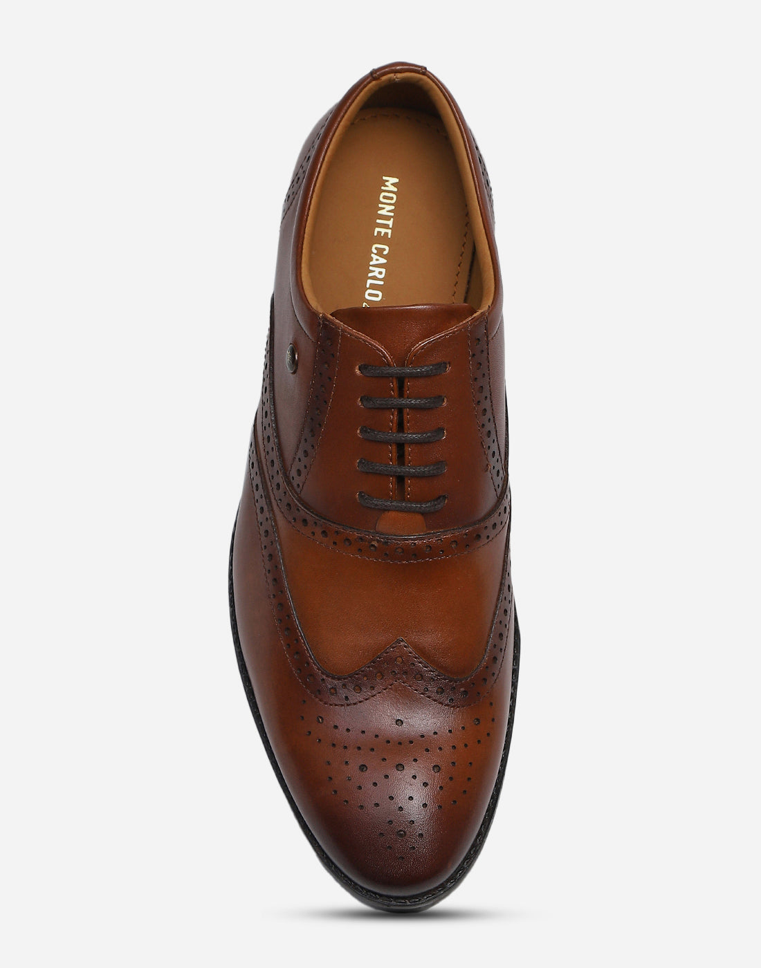 Men Tan Lace Up Genuine Leather Formal Brogues