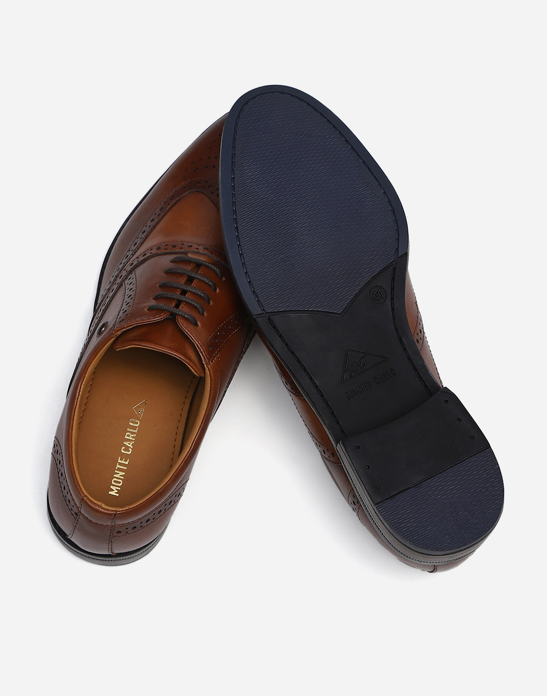 Men Tan Lace Up Genuine Leather Formal Brogues