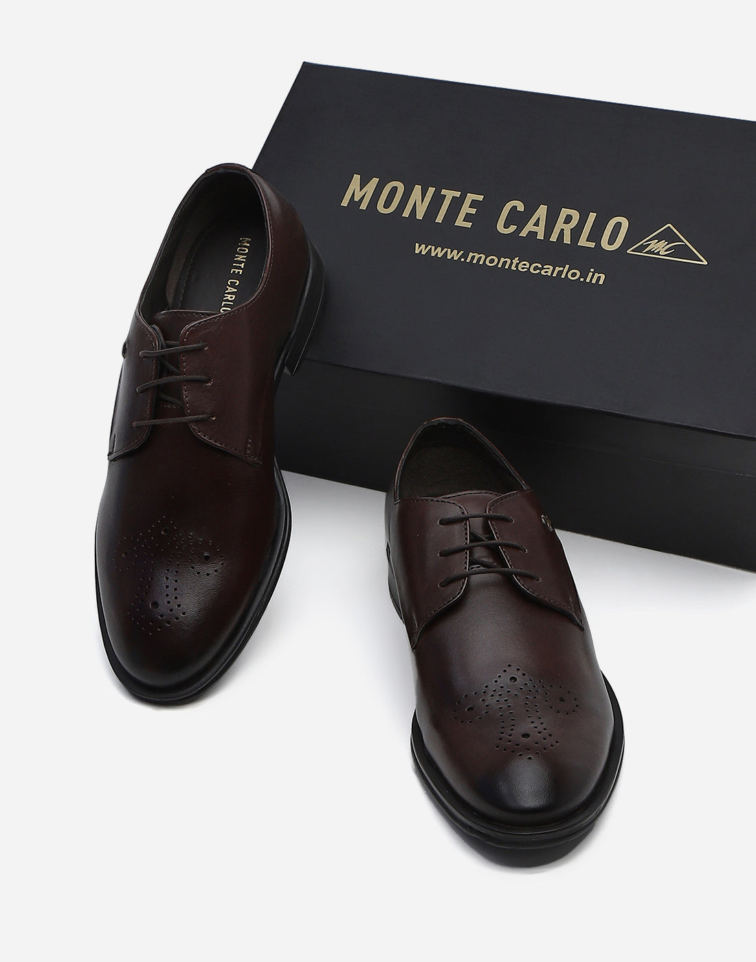 Men Brown Lace Up Genuine Leather Formal Brogues