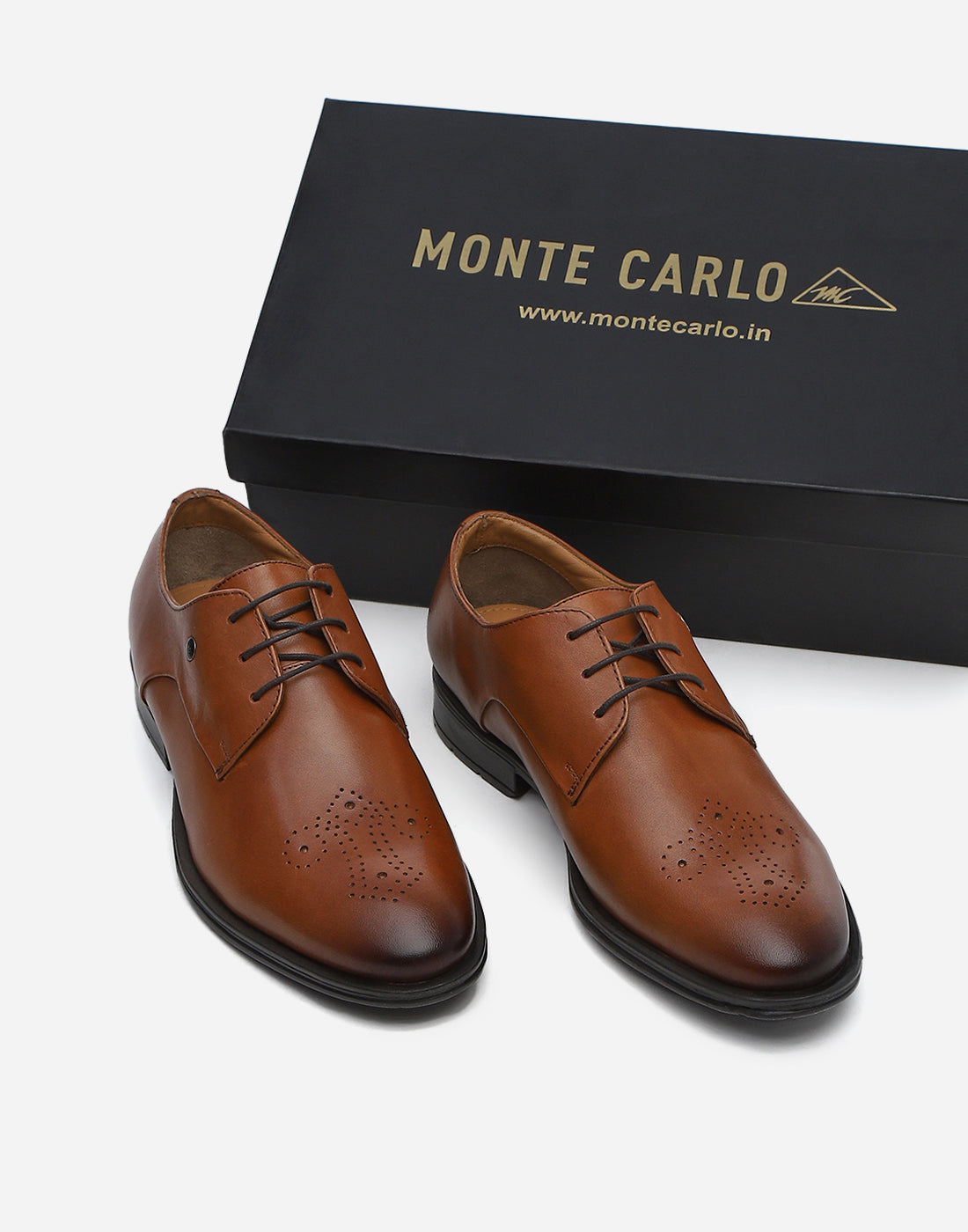 Men Tan Lace Up Genuine Leather Formal Brogues