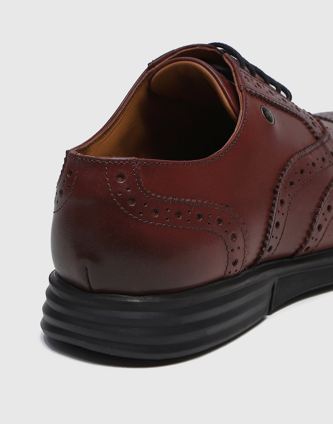 Men Burgundy Lace Up Genuine Leather Formal Brogues