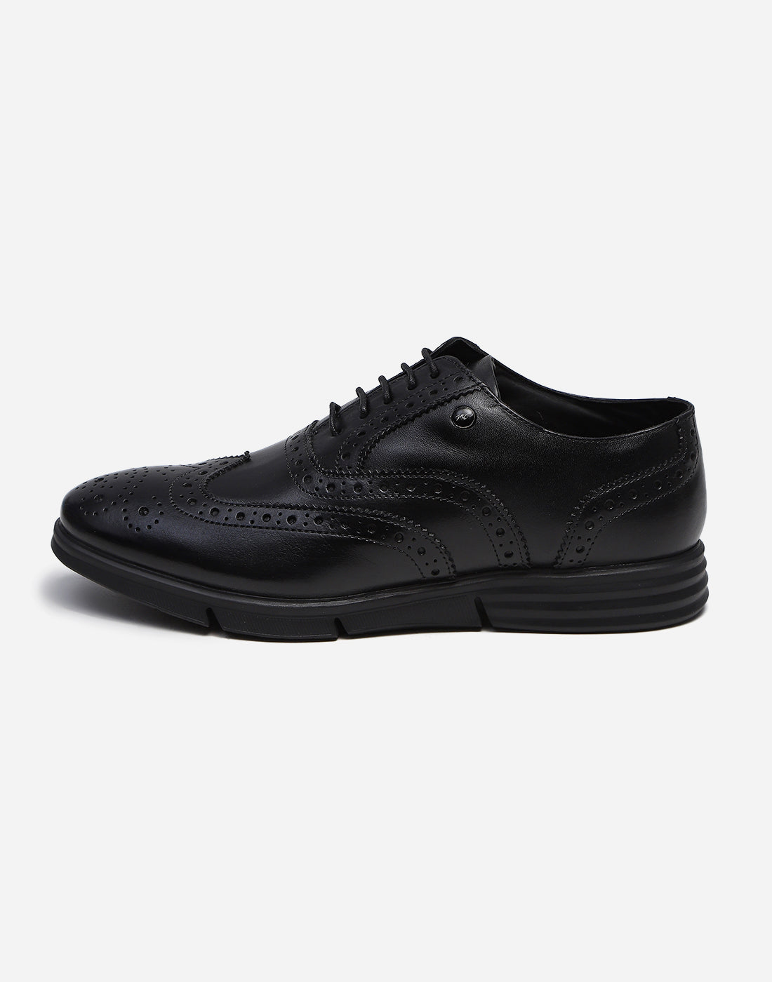 Men Black Lace Up Genuine Leather Formal Brogues