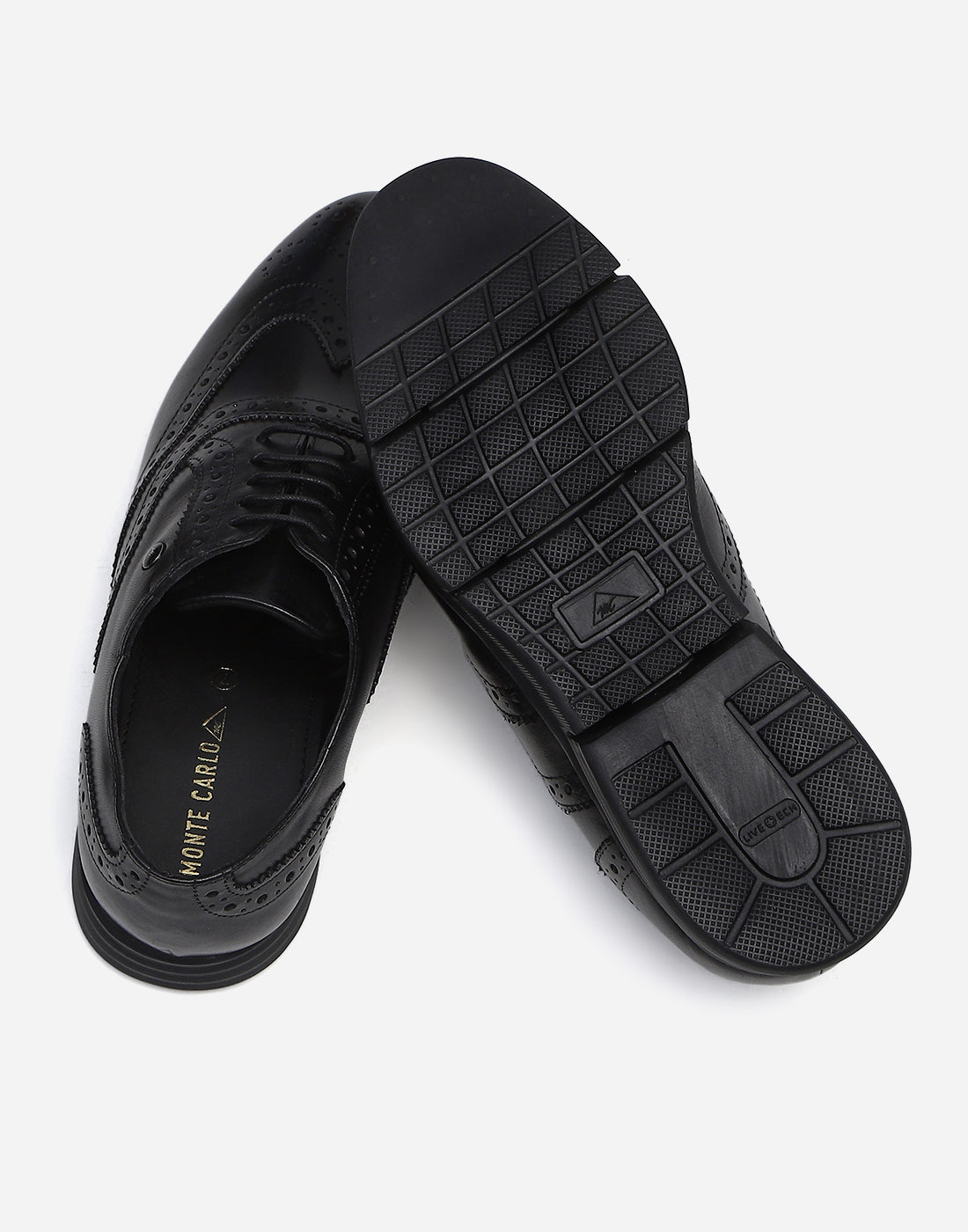 Men Black Lace Up Genuine Leather Formal Brogues