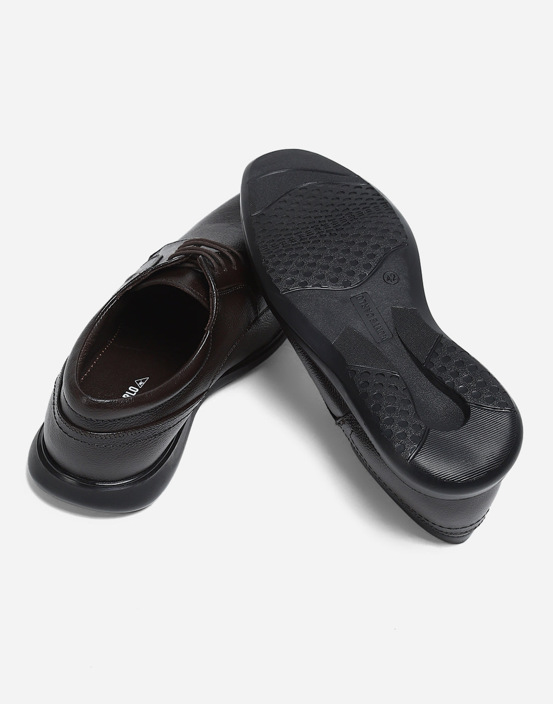 Men Brown Lace Up Genuine Leather Formal Derby