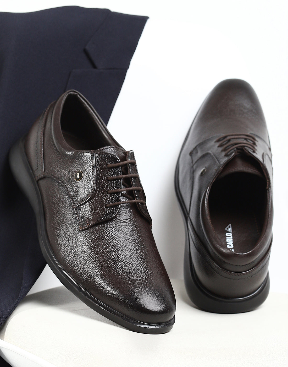 Buy Men Brown Lace Up Genuine Leather Formal Derby Online in India
