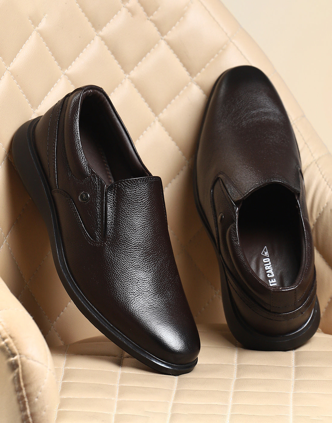 Buy Men Brown Genuine Leather Slip on Shoes Online in India
