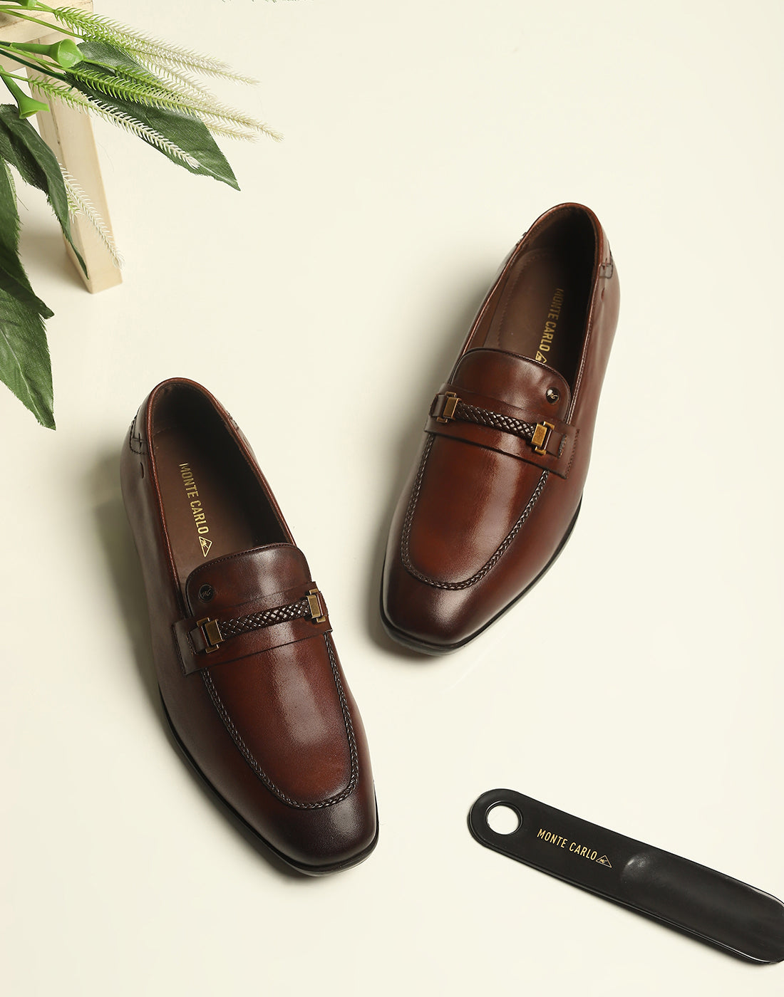 Men Burgundy Slip on Genuine Leather Loafers