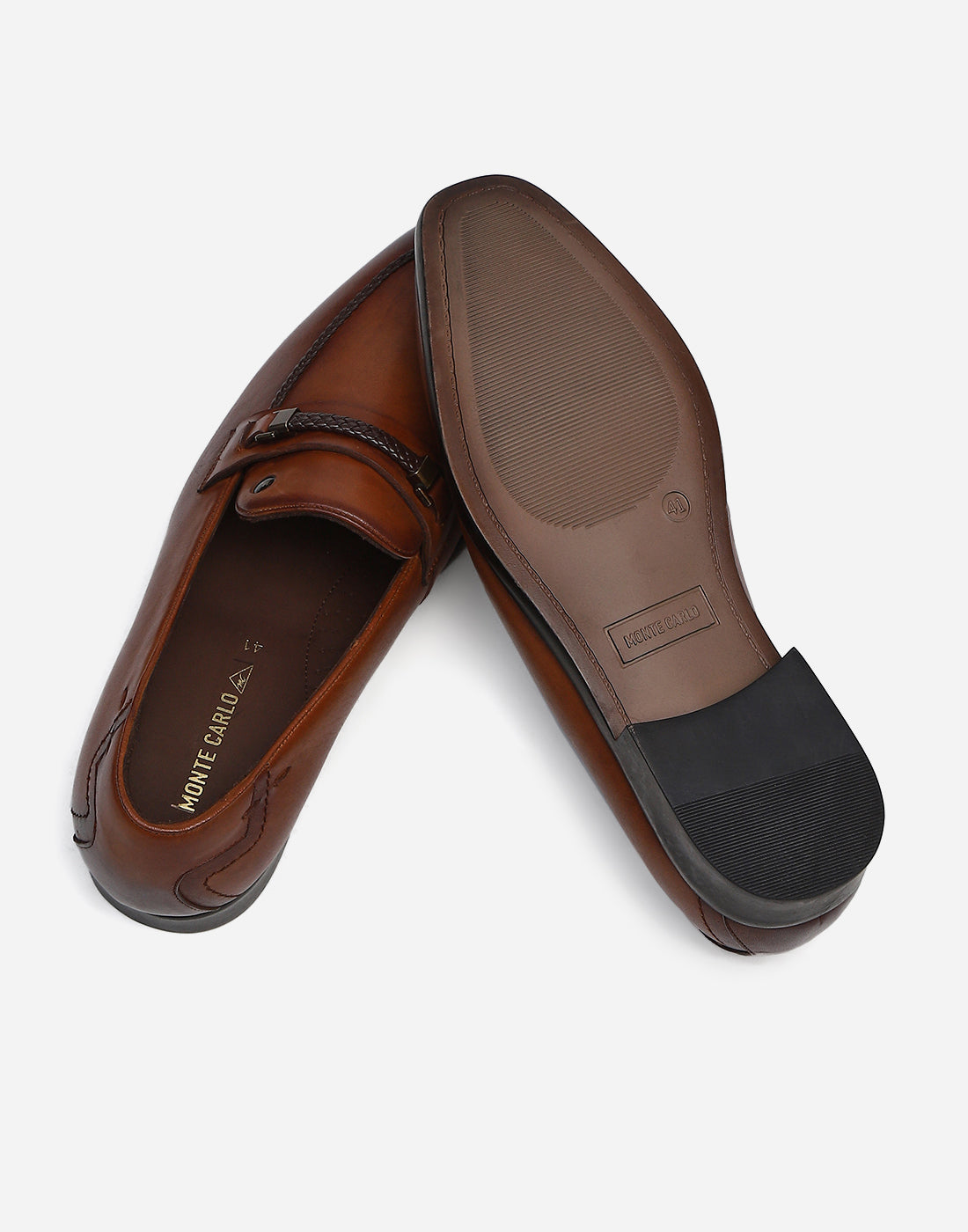 Men Tan Slip on Genuine Leather Loafers
