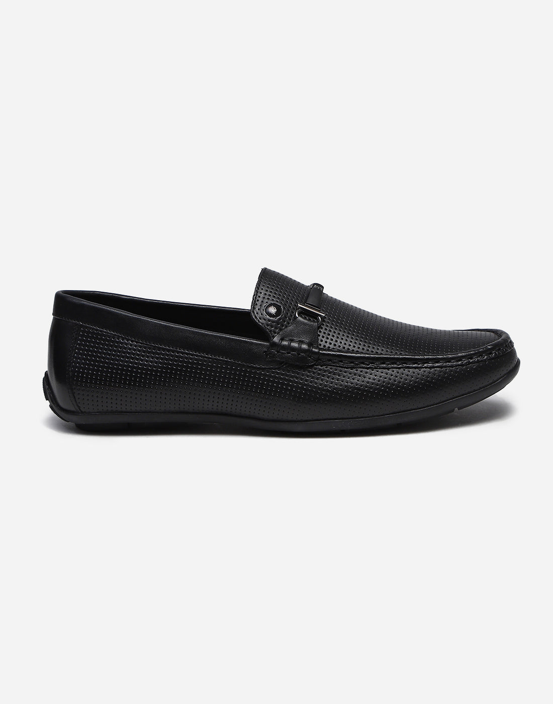 Men Black Slip on Genuine Leather Penny Loafers