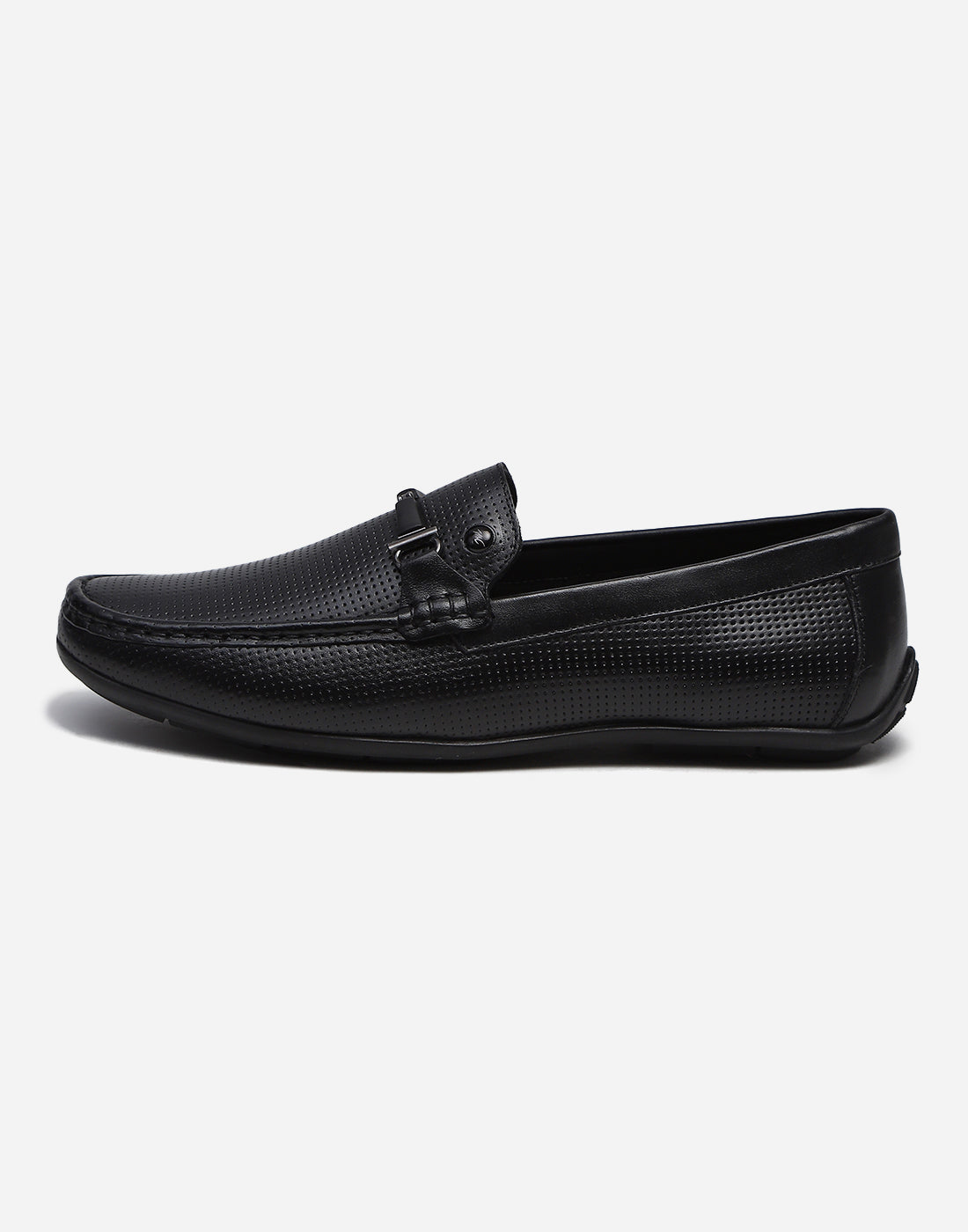 Men Black Slip on Genuine Leather Penny Loafers