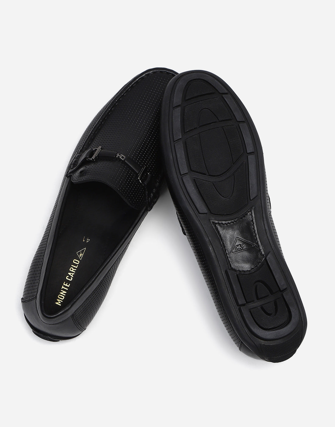 Men Black Slip on Genuine Leather Penny Loafers