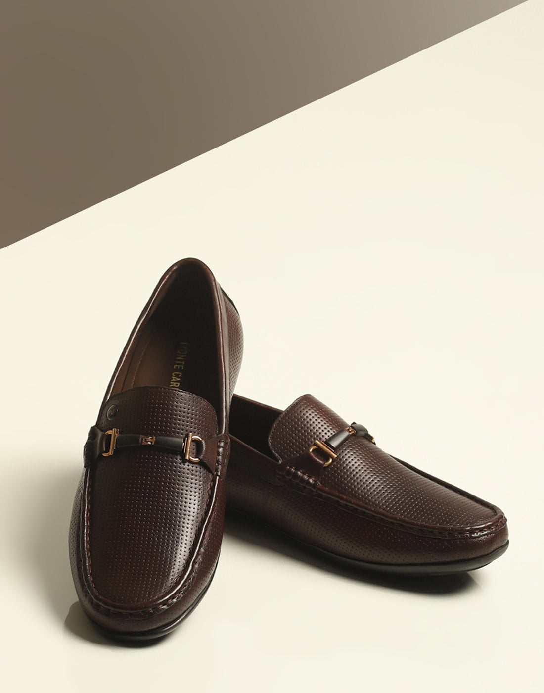 Men Brown Slip on Genuine Leather Penny Loafers