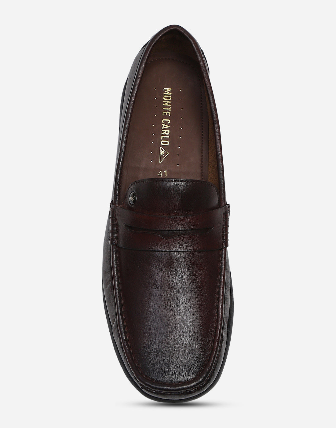 Men Brown Slip on Genuine Leather Penny Loafers