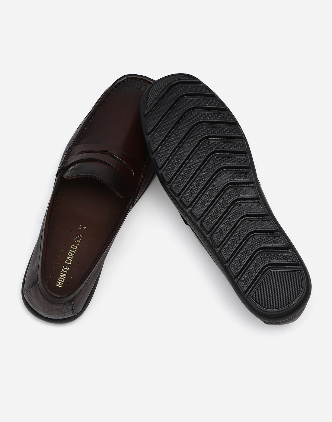 Men Brown Slip on Genuine Leather Penny Loafers