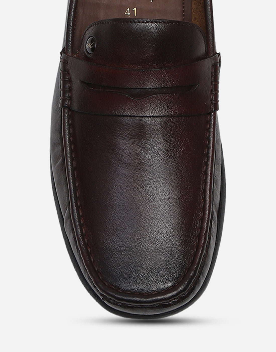 Men Brown Slip on Genuine Leather Penny Loafers