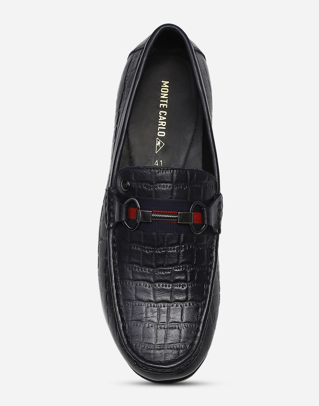 Men Navy Blue Slip on Genuine Leather Loafers