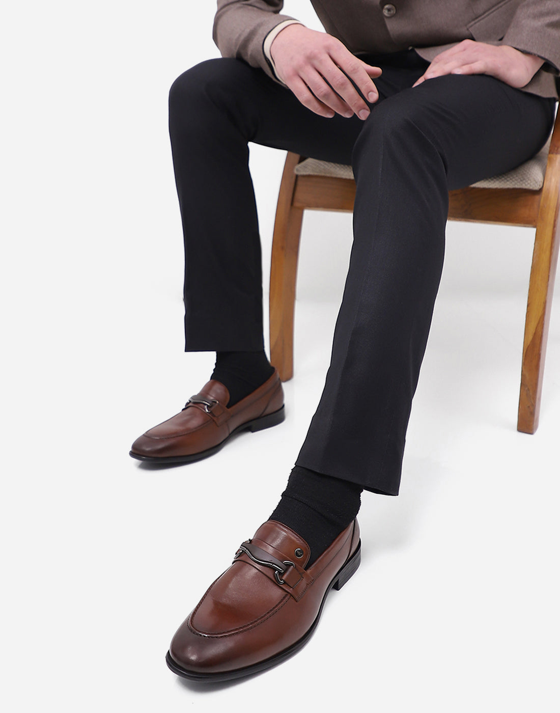 Men Brown Slip on Genuine Leather Loafers