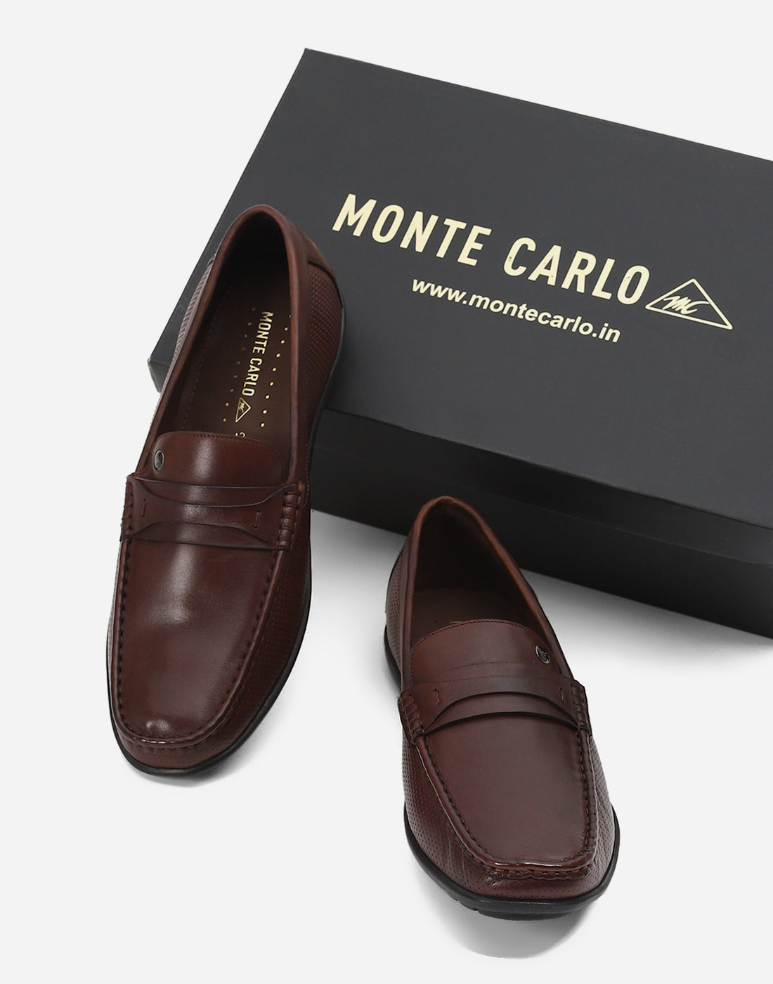 Men Brown Slip on Genuine Leather Loafers