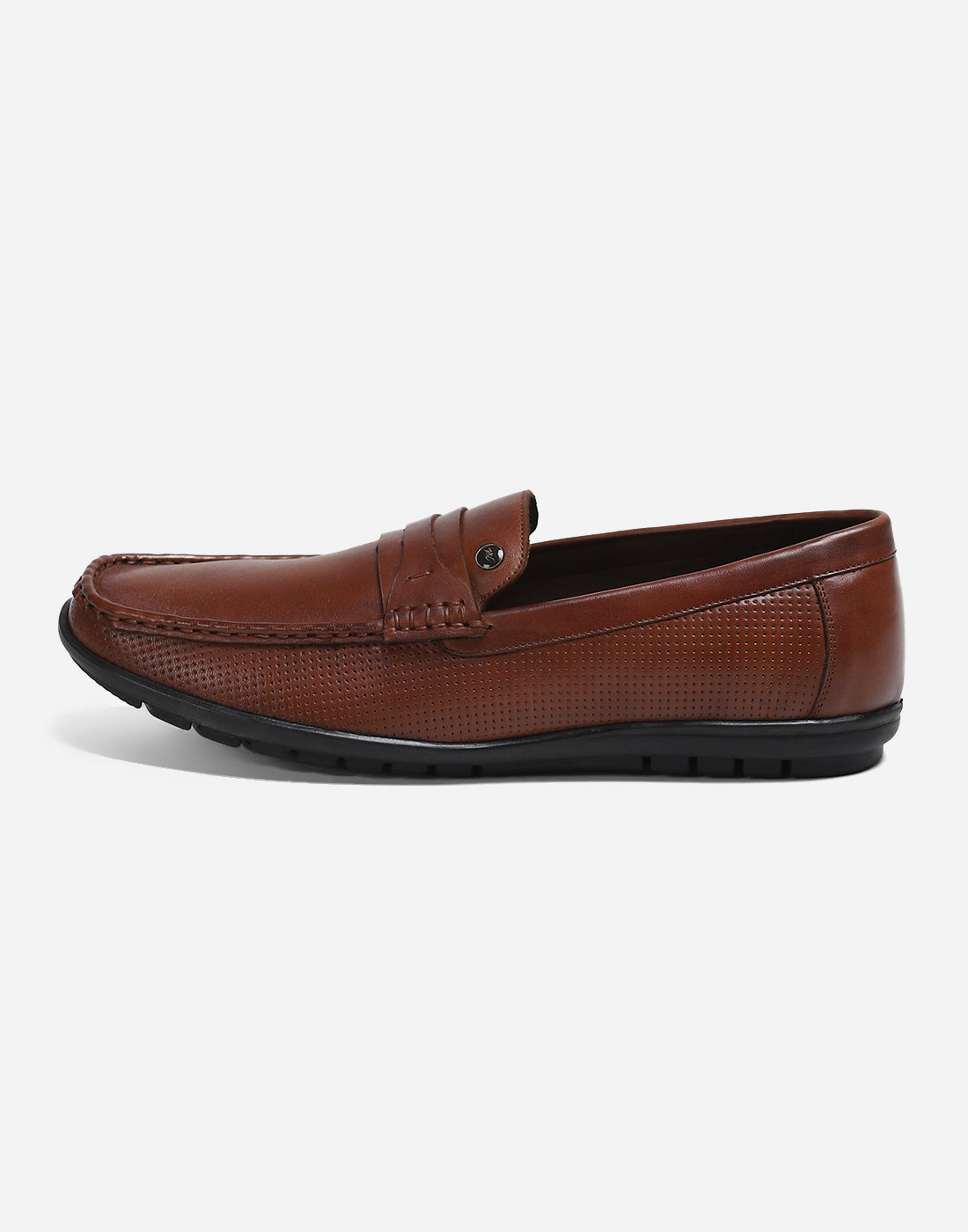 Men Tan Slip on Genuine Leather Loafers