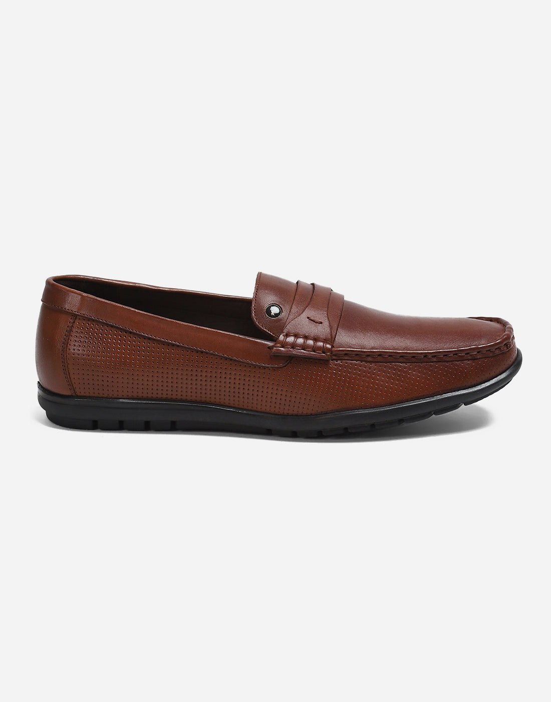 Men Tan Slip on Genuine Leather Loafers