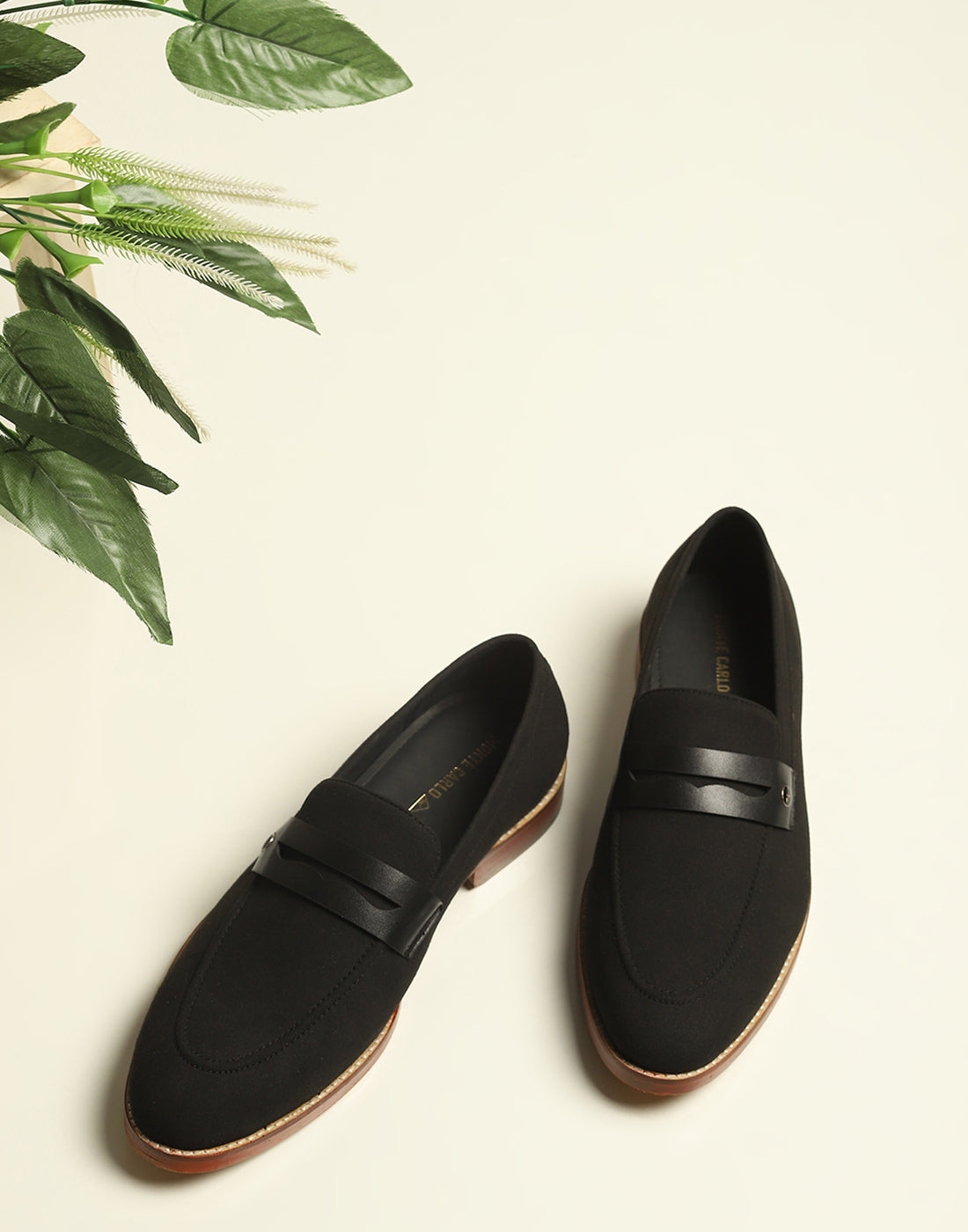 Men Black Slip on Genuine Leather Loafers