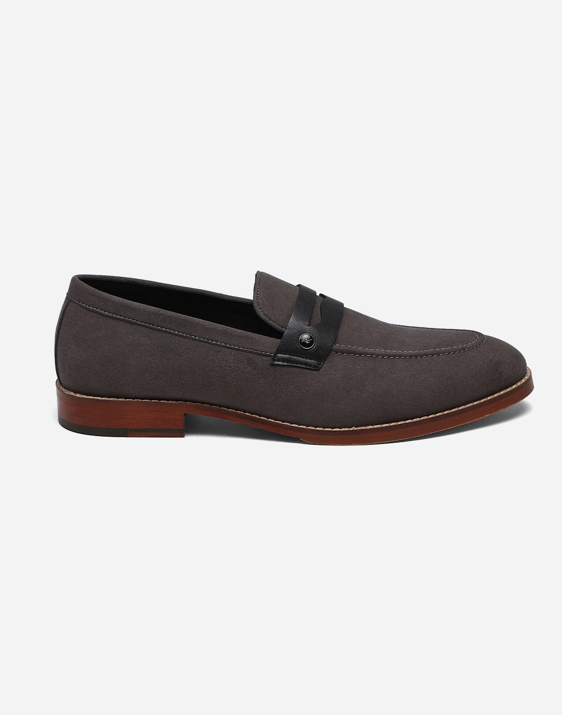 Men Grey Slip on Genuine Leather Loafers