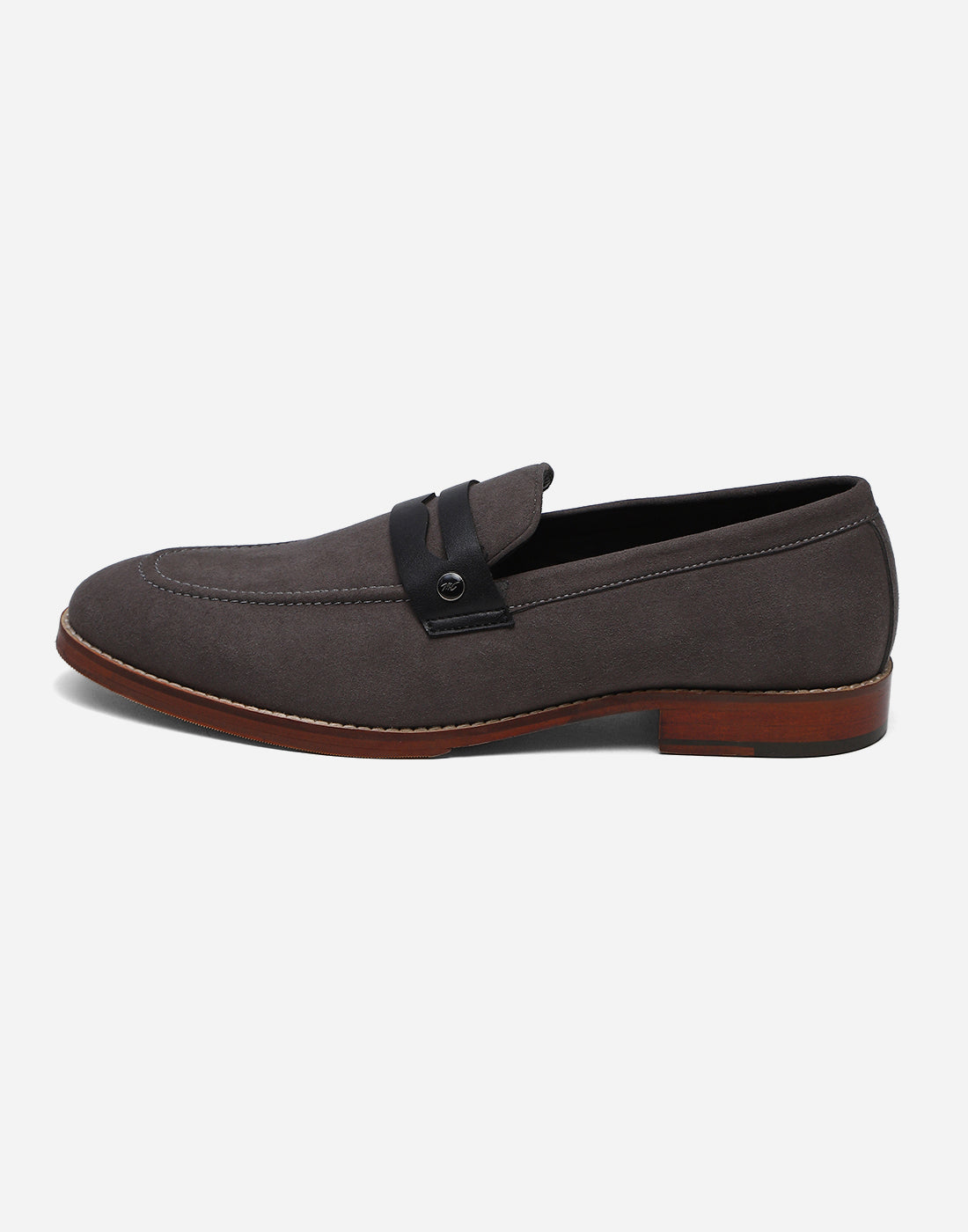 Men Grey Slip on Genuine Leather Loafers
