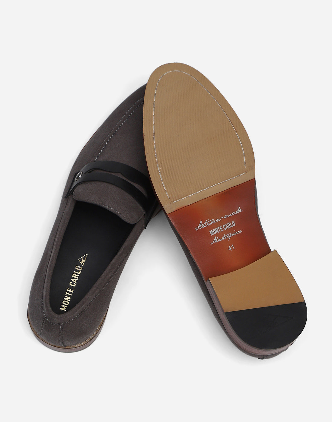 Men Grey Slip on Microfiber Loafers