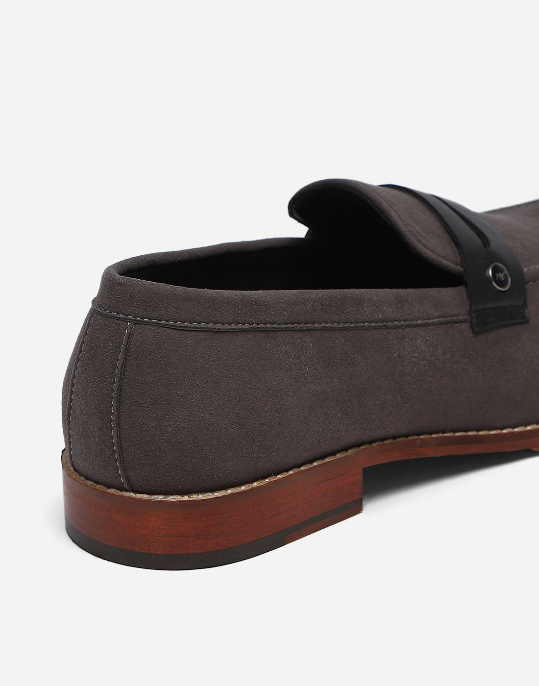 Men Grey Slip on Microfiber Loafers