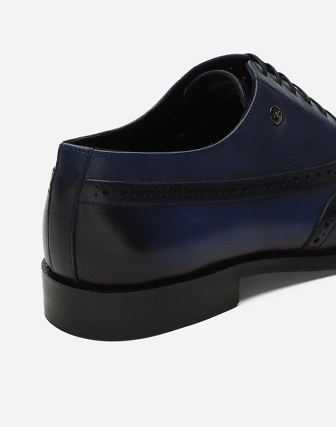 Men Navy Blue Lace Up Genuine Leather Formal Brogues