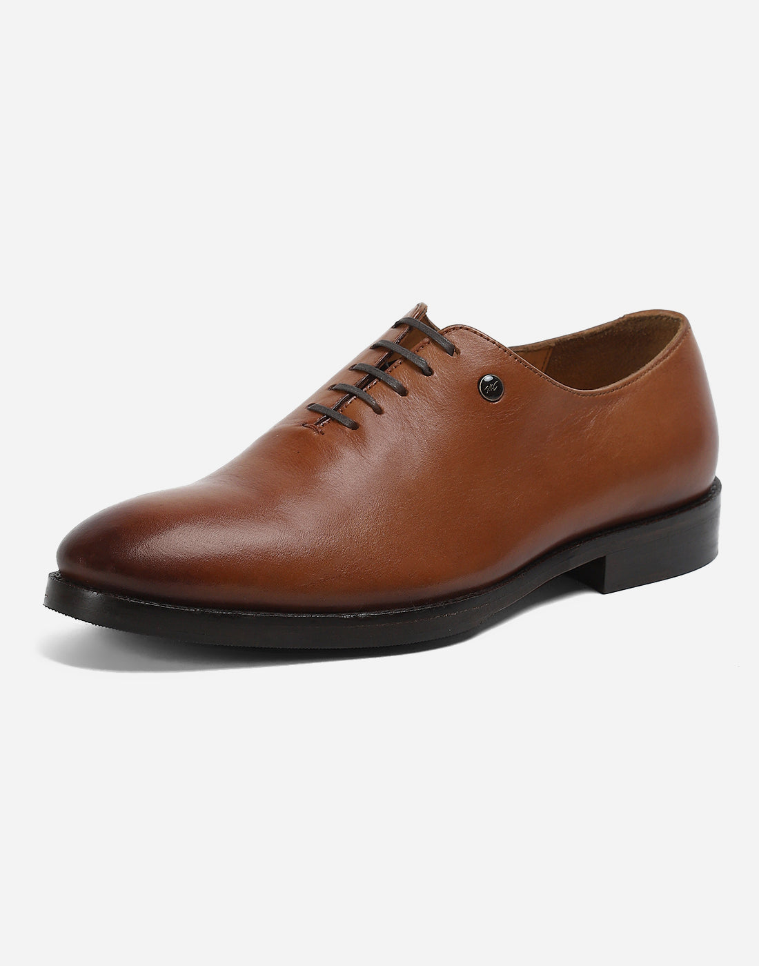 Men Tan Lace Up Genuine Leather Formal Oxfords