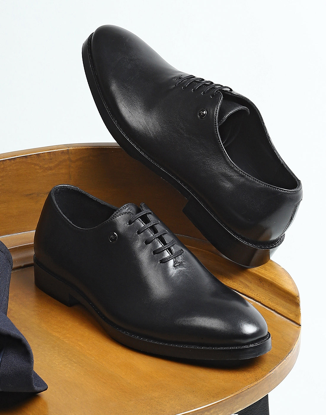 Buy Men Black Lace Up Genuine Leather Formal Oxfords Online in