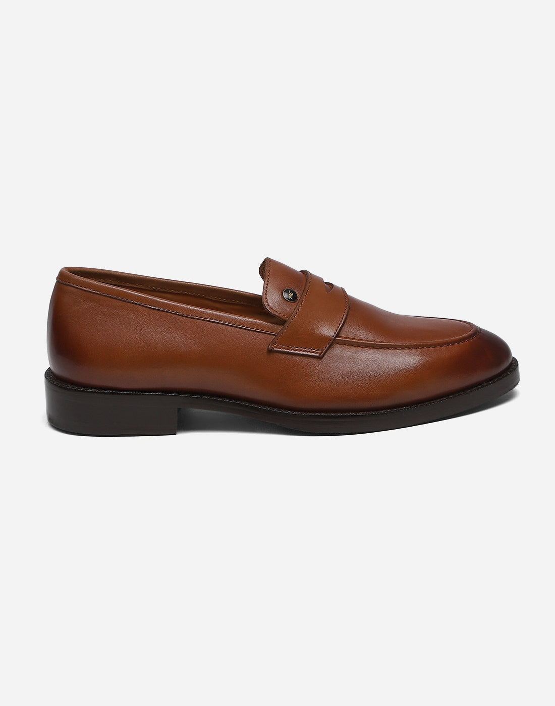 Men Tan Slip on Genuine Leather Loafers