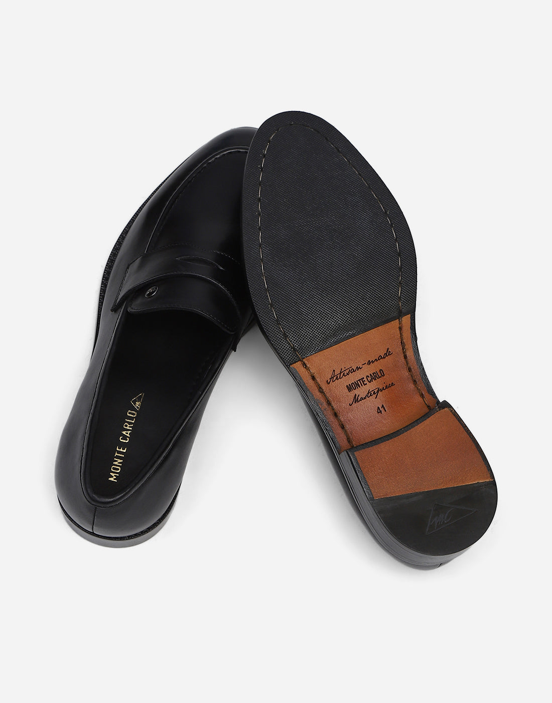 Men Black Slip on Genuine Leather Loafers