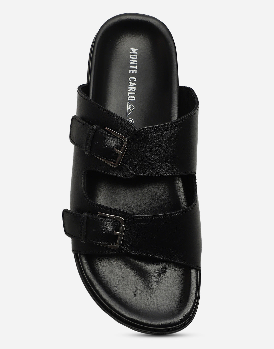 Men Black Leather Comfort Casual Slippers