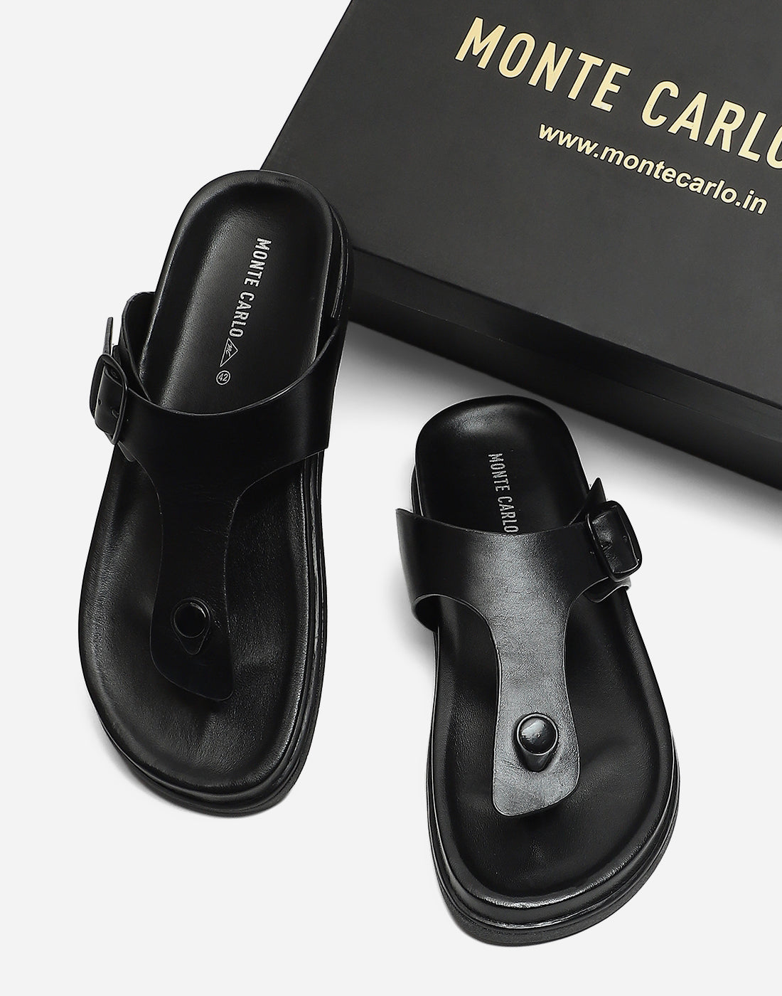 Men Black Leather Comfort Casual Slippers