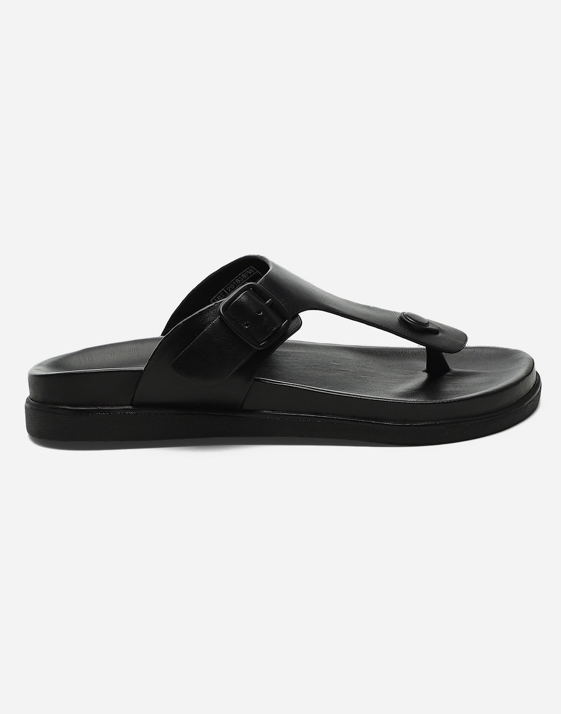 Men Black Leather Comfort Casual Slippers