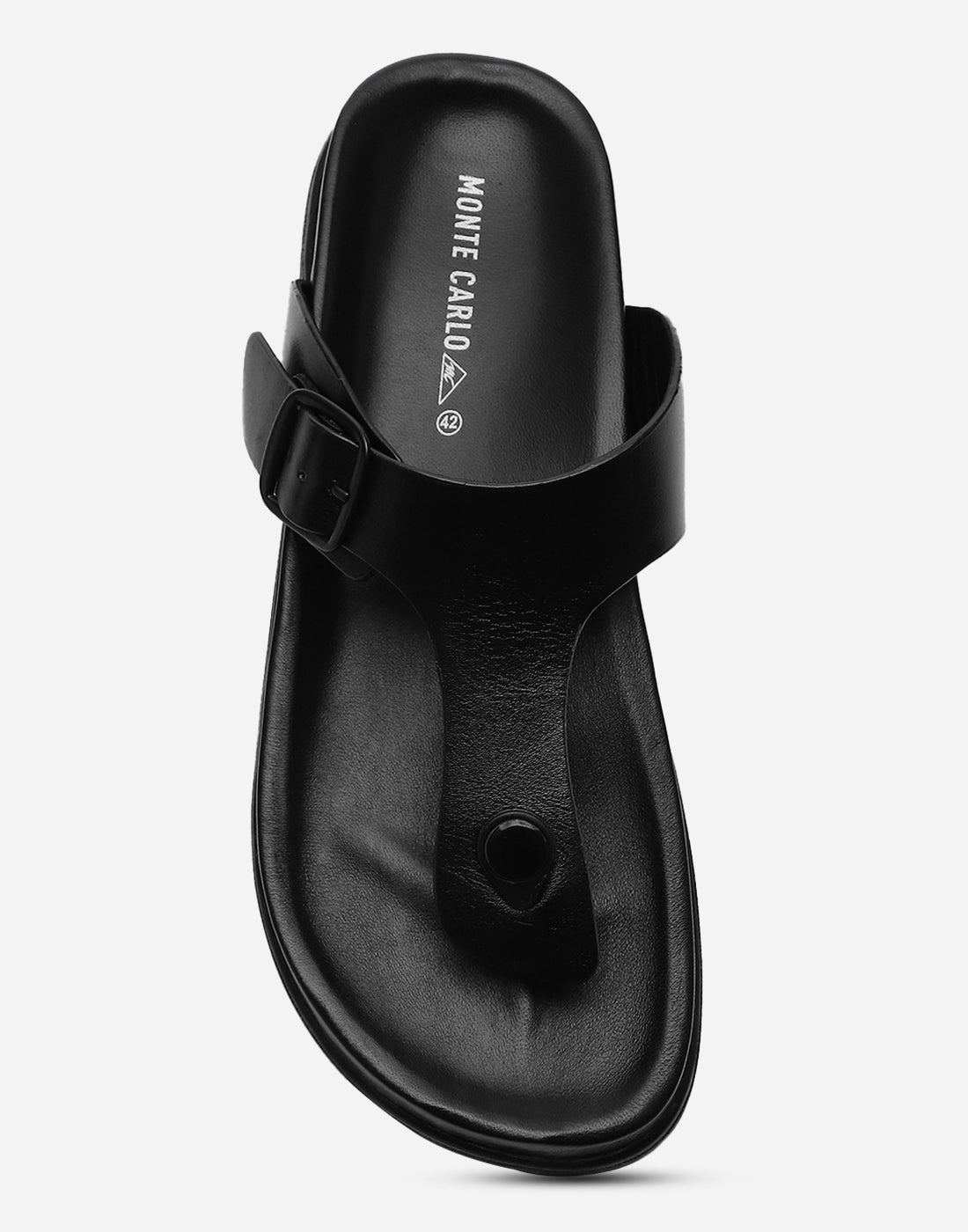 Men Black Leather Comfort Casual Slippers
